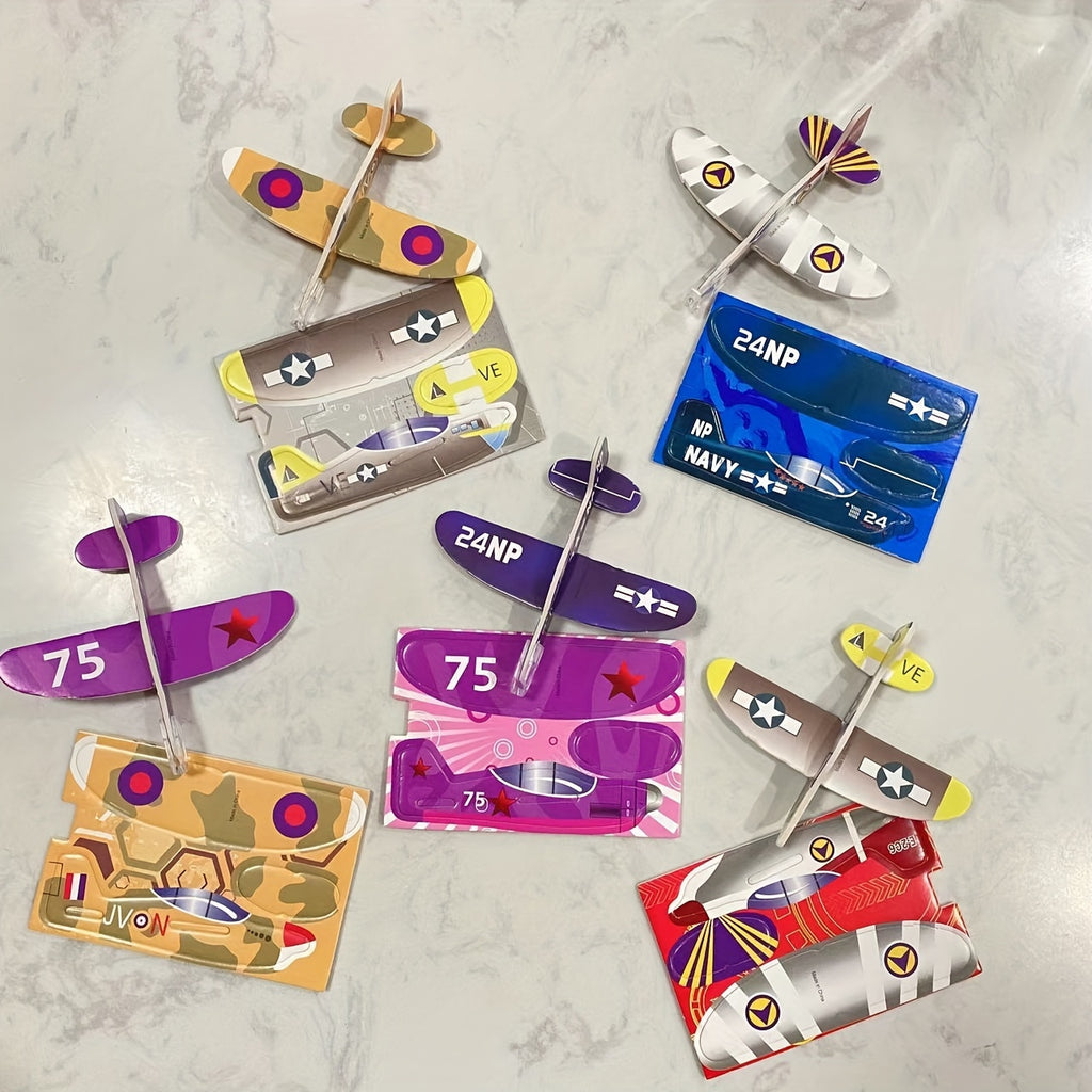 30pcs Mini Avions Planeurs en Mousse, Jouets de Puzzle DIY ¨¤ Lancer ¨¤ la Main, Cadeaux de F¨ºte de Mod¨¨le d'Aviation, Cadeaux de Paques - Couleurs M¨¦lang¨¦es, Jouet Avion