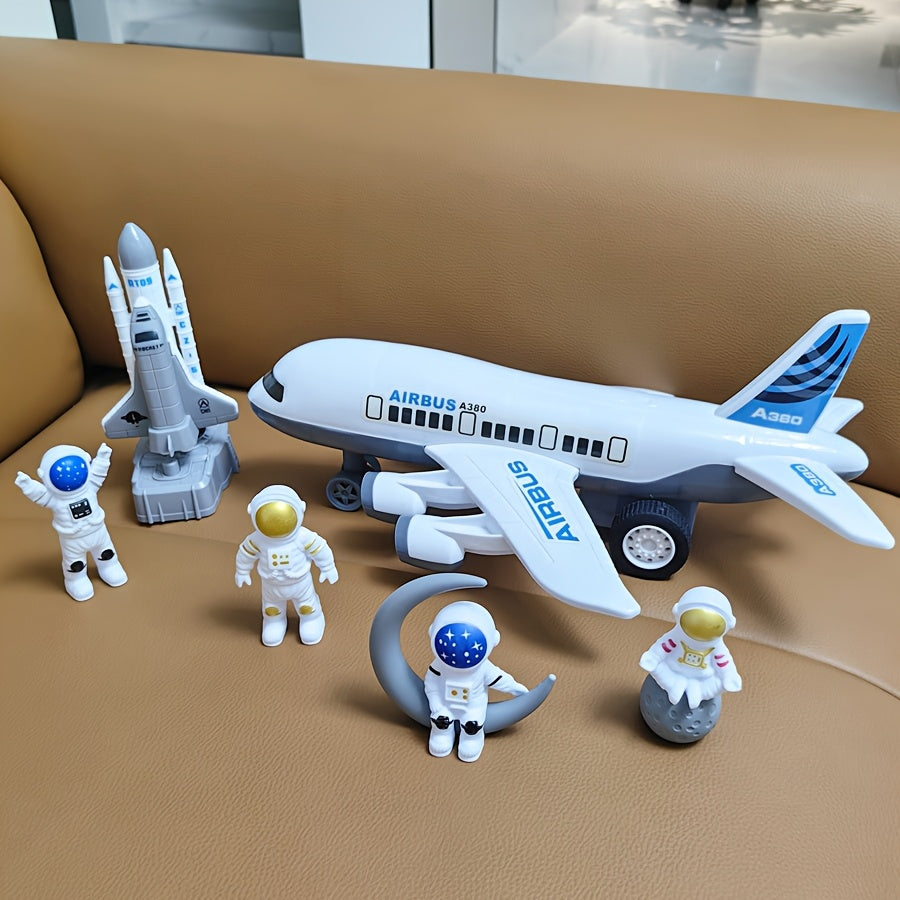 Grand Avion Passager Blanc Lanceur de Fus¨¦e Spatial Mod¨¨le d'Astronaute Navette Spatiale Figurine Jouet pour Gar?ons Collection de Mod¨¨les Cadeau d'Anniversaire Halloween No?l