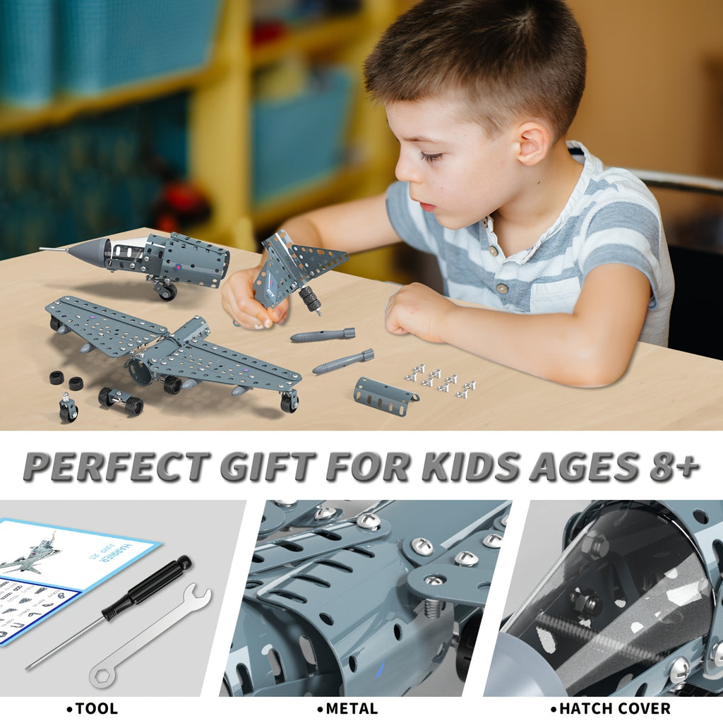 Mod¨¨le d'avion en m¨¦tal ¨¤ assembler - Mat¨¦riau m¨¦tallique r¨¦sistant ¨¤ la rouille, robuste et durable - Pour enfants de 6 ¨¤ 14 ans - Id¨¦al pour No?l, Saint-Valentin, Paques, Nouvel An chinois et anniversaires