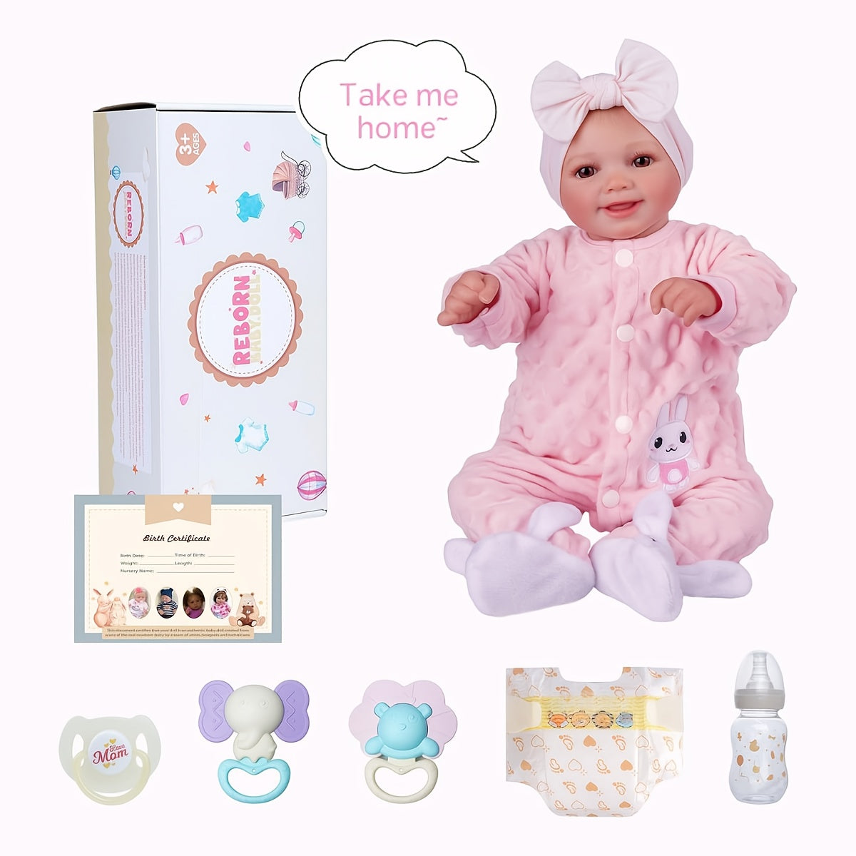 Baby Dolls Reborn BABESIDE Sunny - 17 Pouces Mignonnes et R¨¦alistes, Poup¨¦es B¨¦b¨¦ Souriantes et Posables avec Accessoires Complets pour Cadeaux pour Enfants de 3 Ans et Plus