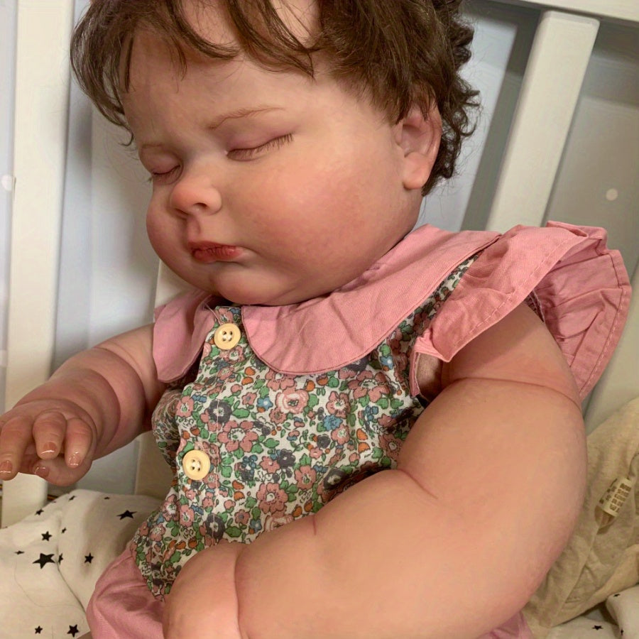 23,62 pouces Poup¨¦e B¨¦b¨¦ Reborn Rose Endormie, Membres en Vinyle Peau 3D, Veine Vasculaire R¨¦aliste, Poup¨¦e Princesse Enfant, Corps en Tissu Doux, Jouet Maison de Jeu, Cadeau d'Anniversaire Parfait