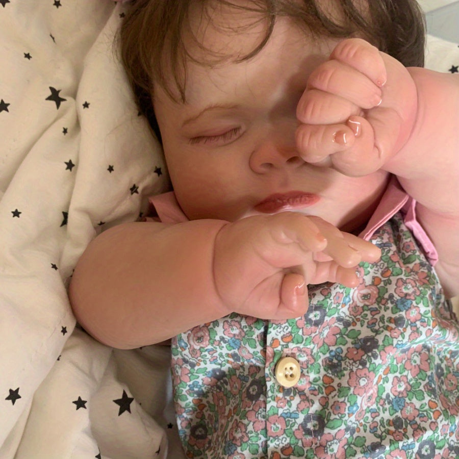 23,62 pouces Poup¨¦e B¨¦b¨¦ Reborn Rose Endormie, Membres en Vinyle Peau 3D, Veine Vasculaire R¨¦aliste, Poup¨¦e Princesse Enfant, Corps en Tissu Doux, Jouet Maison de Jeu, Cadeau d'Anniversaire Parfait