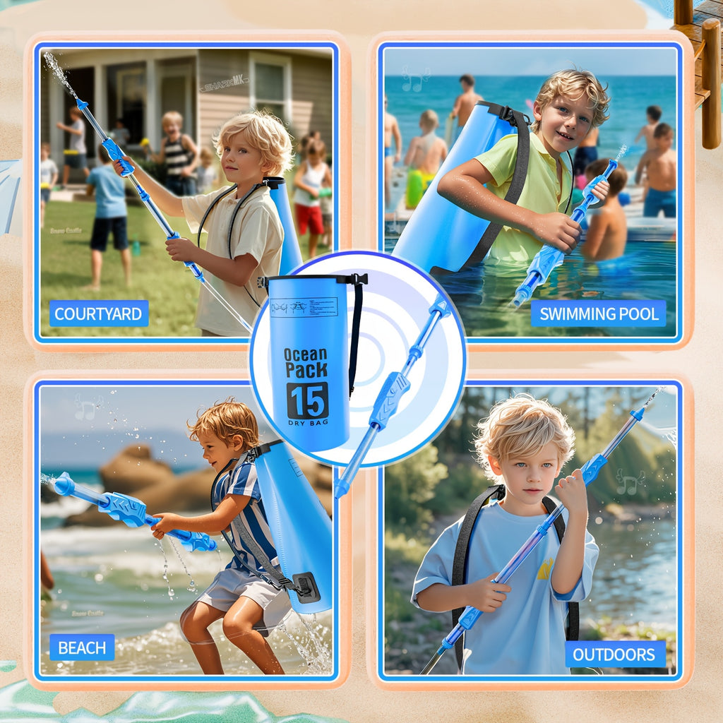 Grand canon d'eau m¨¦canique ¨¤ extraction pour les combats d'eau au parc, la plage, la piscine et les loisirs estivaux. Nouvelle jouet pour les enfants.