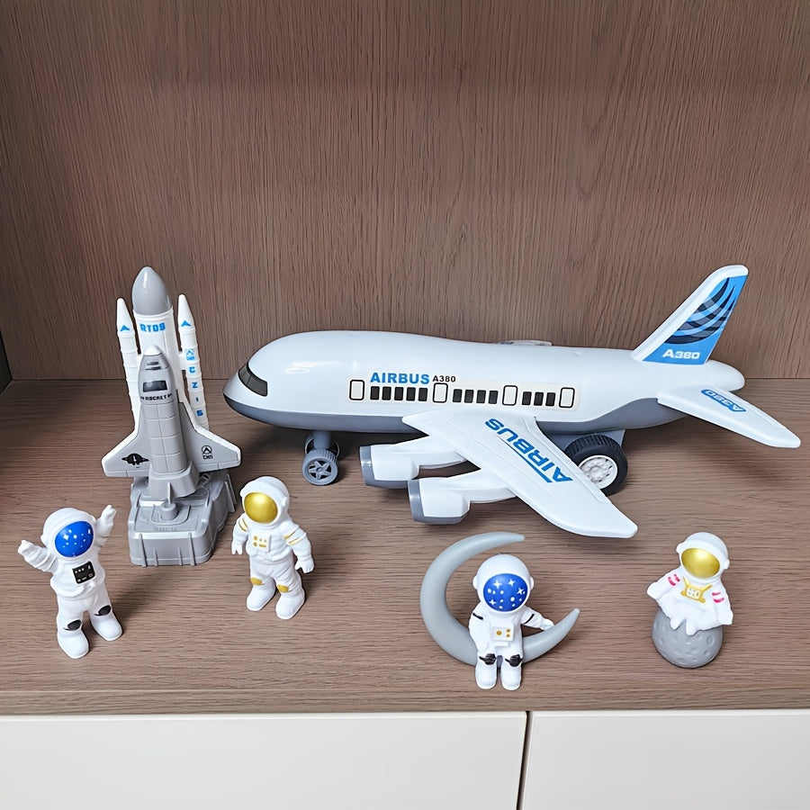 Grand Avion Passager Blanc Lanceur de Fus¨¦e Spatial Mod¨¨le d'Astronaute Navette Spatiale Figurine Jouet pour Gar?ons Collection de Mod¨¨les Cadeau d'Anniversaire Halloween No?l