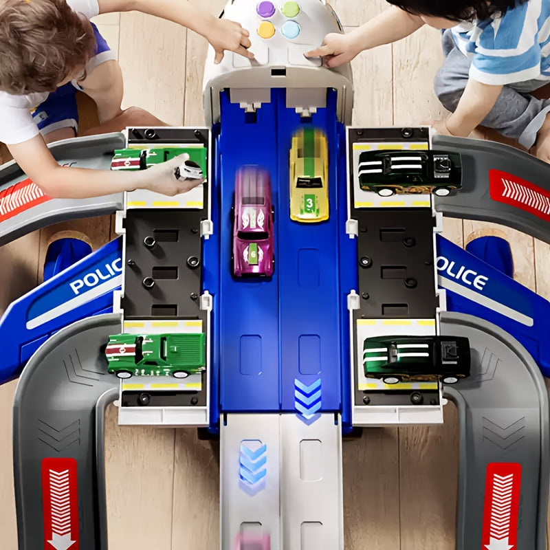 Grand Ensemble de Jouets Avion avec un Avion de 42 Pouces et 6 V¨¦hicules ainsi que 4 Pistes, ¨¦quip¨¦ de Lumi¨¨res et Sons, Id¨¦al comme Cadeau pour No?l, Nouvel An ou Anniversaire pour Gar?ons et Filles