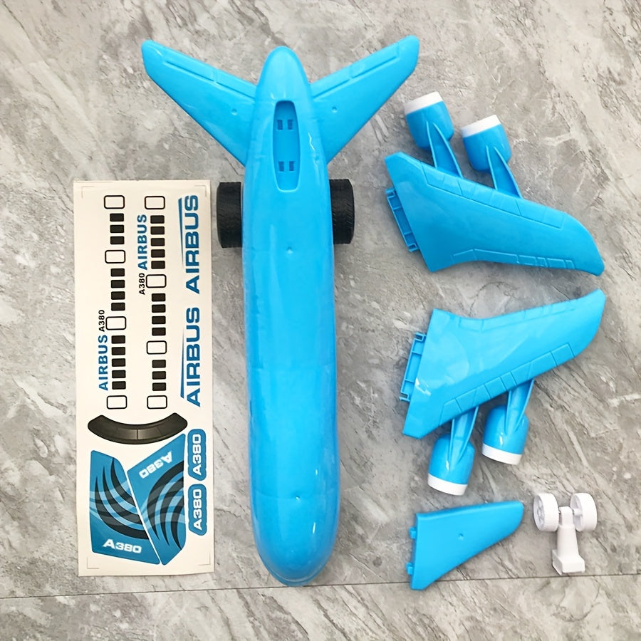 1pc Grand mod¨¨le d'avion jouet ¨¤ assembler pour enfants - R¨¦plique d'avion volant par inertie, auto-assemblage, cadeau id¨¦al pour No?l et le Nouvel An pour les gar?ons et les filles, construction en plastique durable, non ¨¦lectrique.