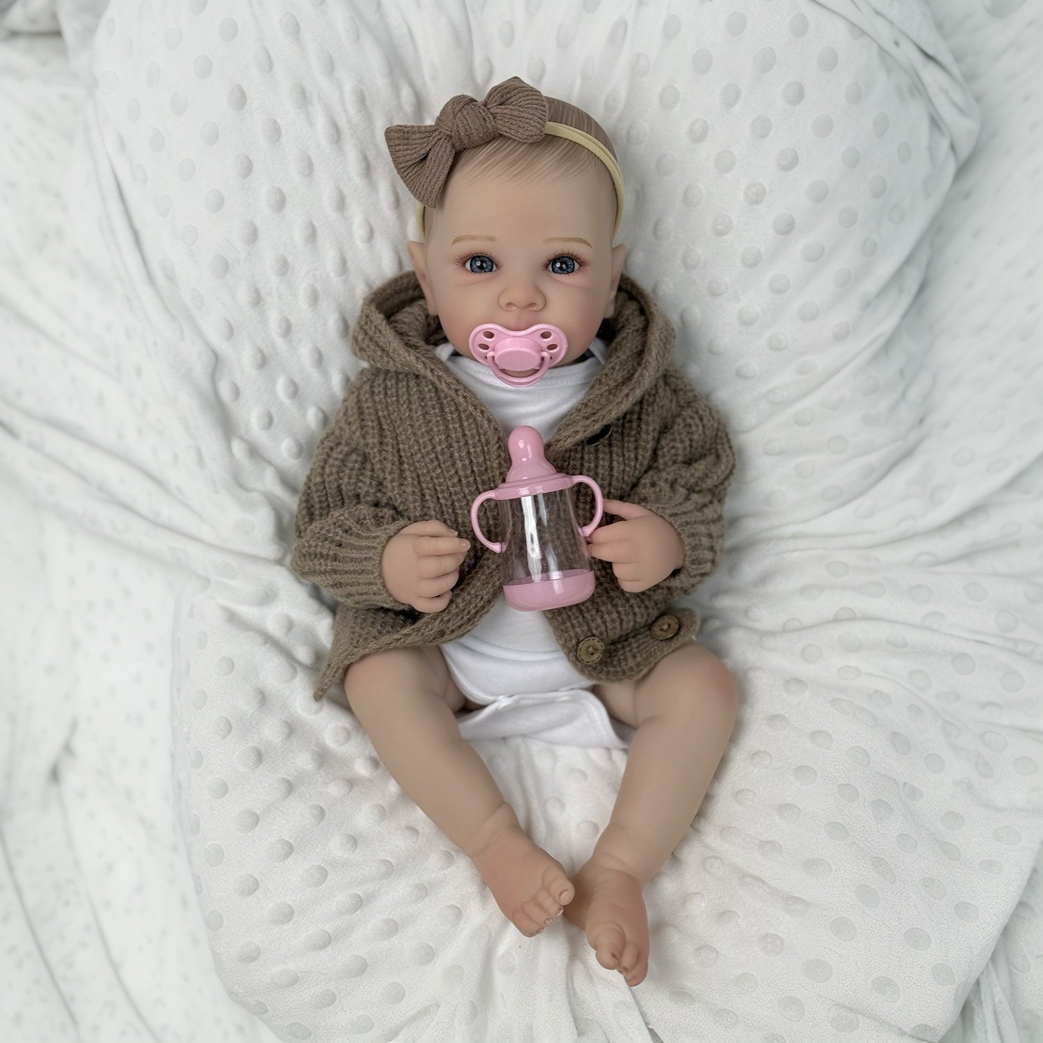 Poup¨¦e reborn en vinyle complet de 19 pouces (48 cm) pour jeune fille, jouet artisanal de mode pour cadeau d'anniversaire pour enfant, jouet de bain