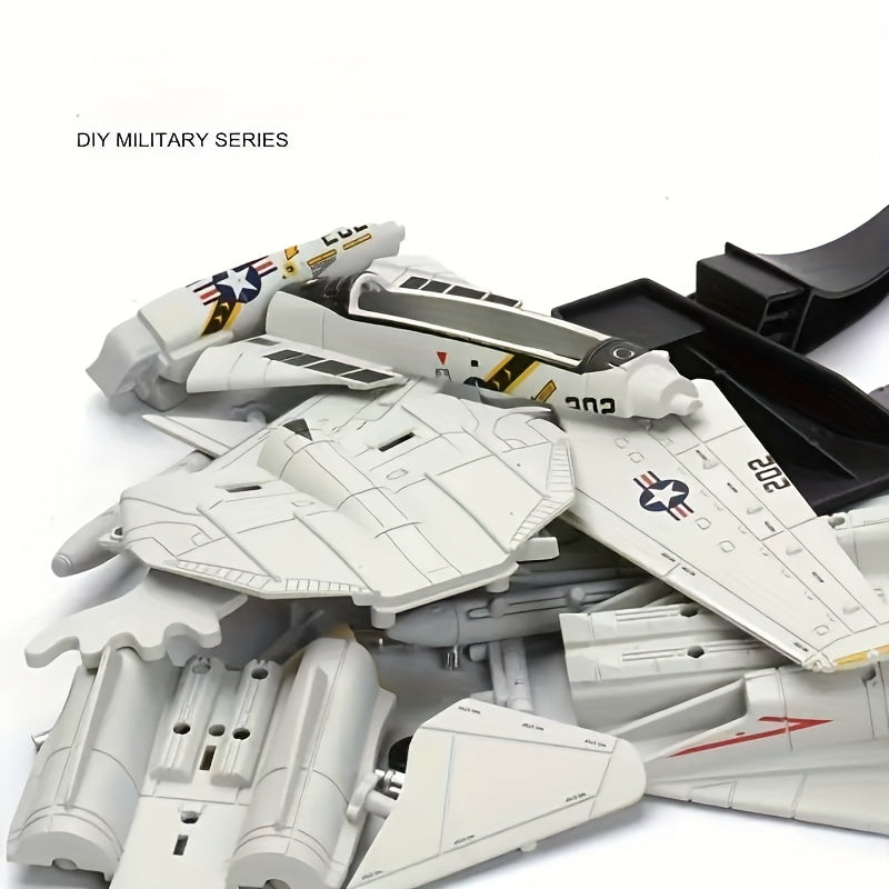 Mod¨¨le de Chasseur F-14 - Mod¨¨le d'Avion D¨¦tail¨¦ avec Support, Id¨¦al pour les Passionn¨¦s Militaires & Cadeau Parfait, Kit de Construction Avion Militaire | Mod¨¨le R¨¦aliste d'A¨¦ronef | Kit de Mod¨¦lisme A¨¦rien