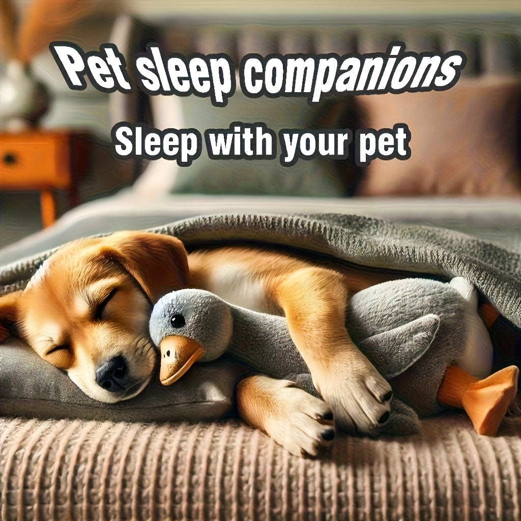 1pc Jouet en peluche de canard doux pour chiens, motif de dessin anim¨¦, polyester, stimule l'¨¦nergie, recommand¨¦ pour les races de taille moyenne, convient aux grands, moyens et petits animaux, jouet pour chien