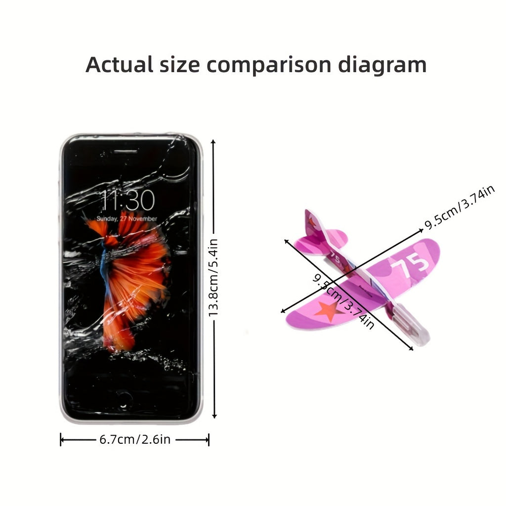 30pcs Mini Avions Planeurs en Mousse, Jouets de Puzzle DIY ¨¤ Lancer ¨¤ la Main, Cadeaux de F¨ºte de Mod¨¨le d'Aviation, Cadeaux de Paques - Couleurs M¨¦lang¨¦es, Jouet Avion