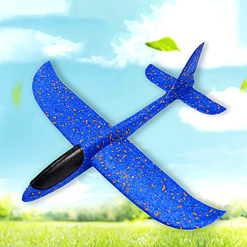 2 Avions en Mousse G¨¦ants pour Plage, Jouet de Lancer Tournoyant, Jouet Ext¨¦rieur, Bleu