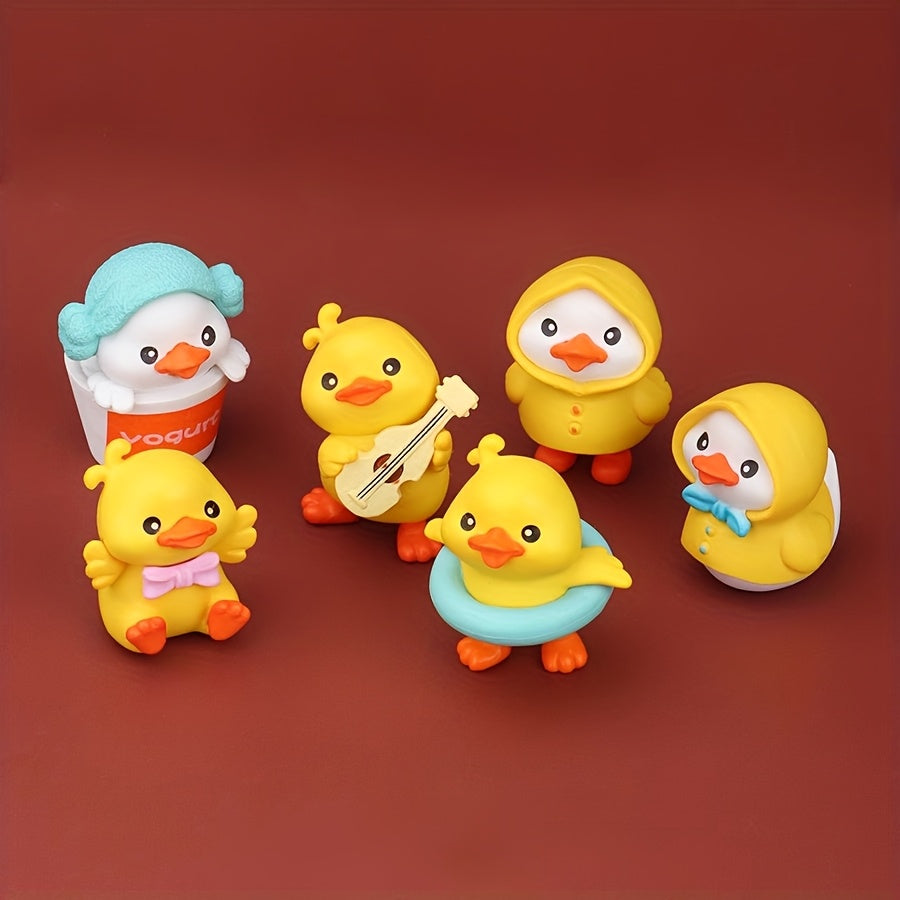 Adorable Petit Canard Jaune Figurine de Canard de Dessin Anim¨¦ en Sac Aveugle, Mod¨¨le Animal, Poup¨¦e de Simulation, Cadeau Mini