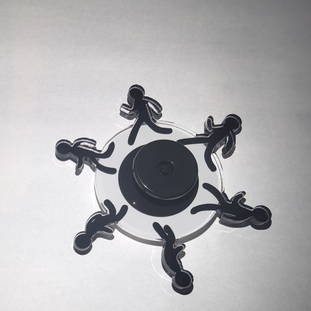 1pc Fidget Spinner en Forme de Personne Courante - Noir & Blanc, Plastique, Pas Besoin de , Id¨¦al pour Adultes et Cadeaux de F¨ºte, M¨¦canisme de Rotation Douce | Cadeaux Fidget Spinner