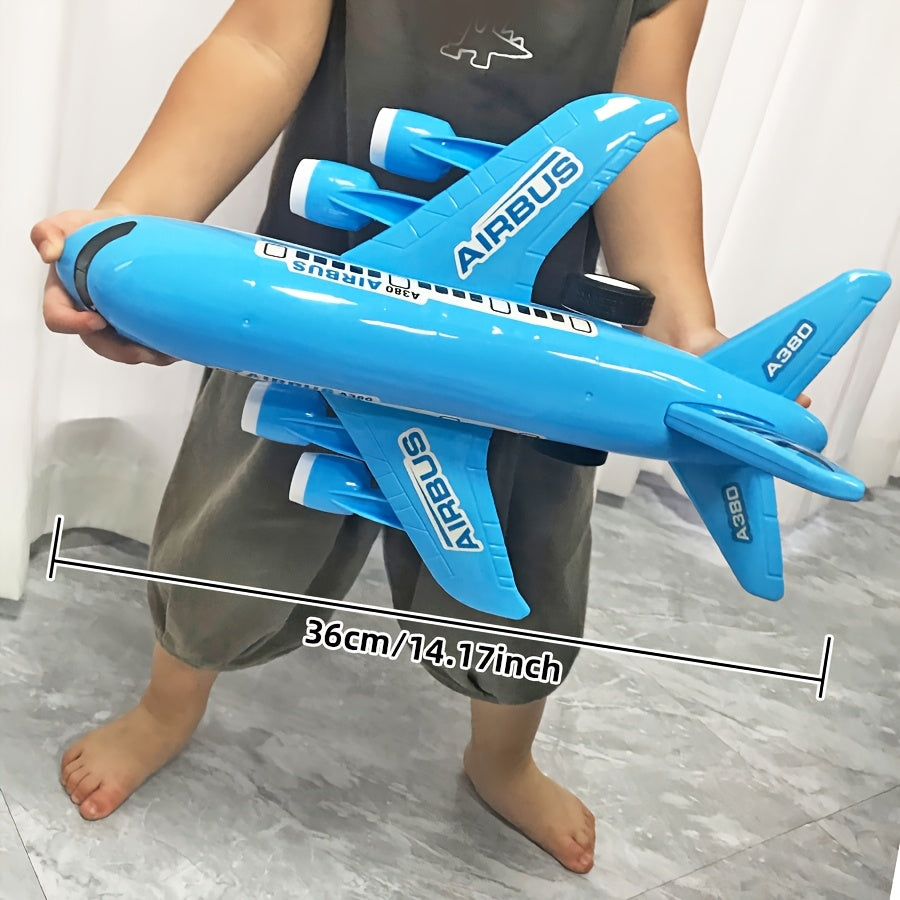1pc Grand mod¨¨le d'avion jouet ¨¤ assembler pour enfants - R¨¦plique d'avion volant par inertie, auto-assemblage, cadeau id¨¦al pour No?l et le Nouvel An pour les gar?ons et les filles, construction en plastique durable, non ¨¦lectrique.