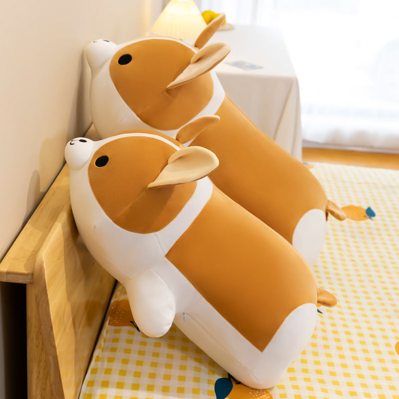 Peluche Corgi Douillette - Oreiller de Sommeil en Tricot Doux pour Chiot, Cadeau d'Anniversaire Parfait pour les Jeunes