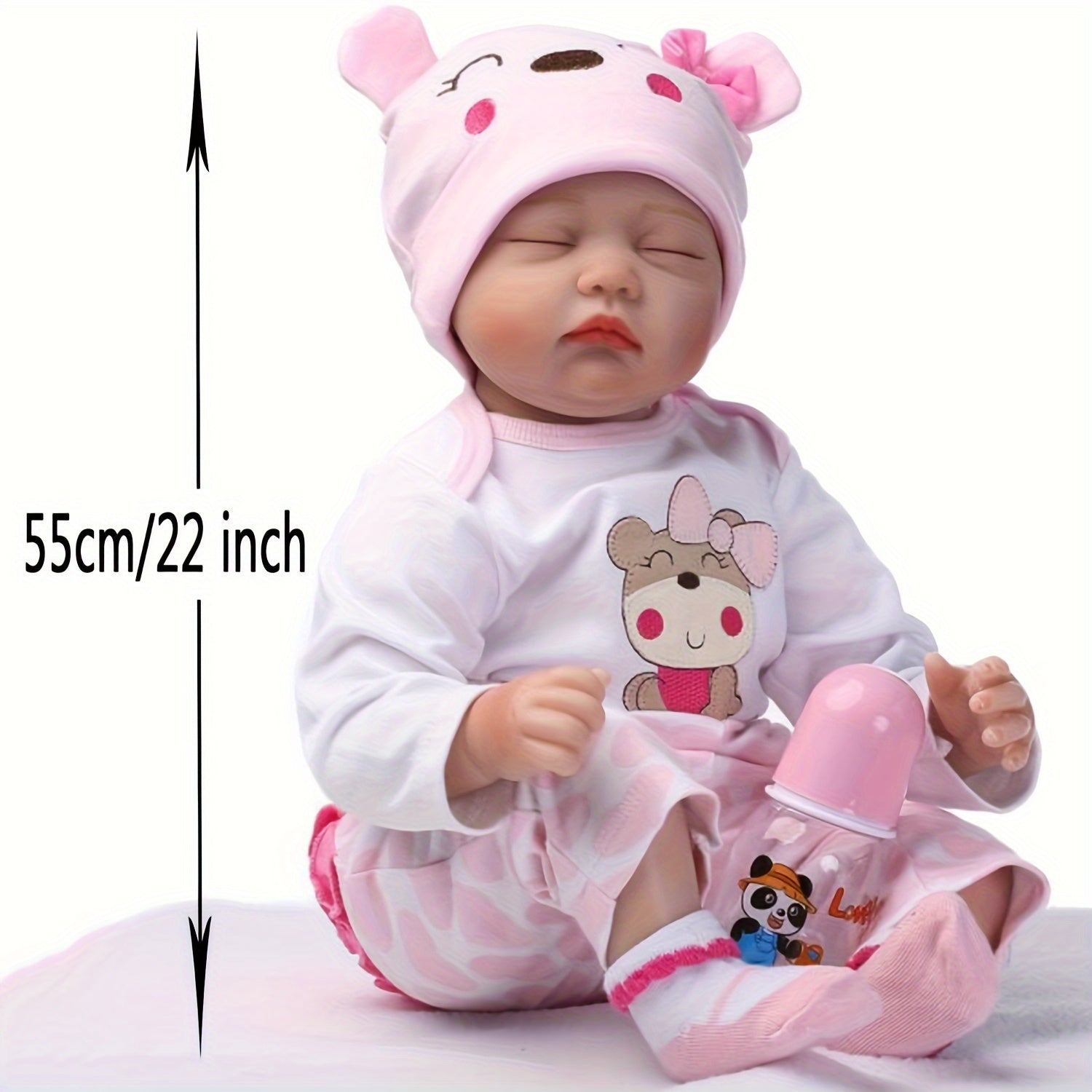 Poup¨¦es b¨¦b¨¦ r¨¦alistes de 22 pouces, poup¨¦e fille nouveau-n¨¦e avec veines r¨¦alistes, vinyle fait main avec corps en tissu lest¨¦, ensemble cadeau peint avanc¨¦ pour les enfants de 3 ans et plus