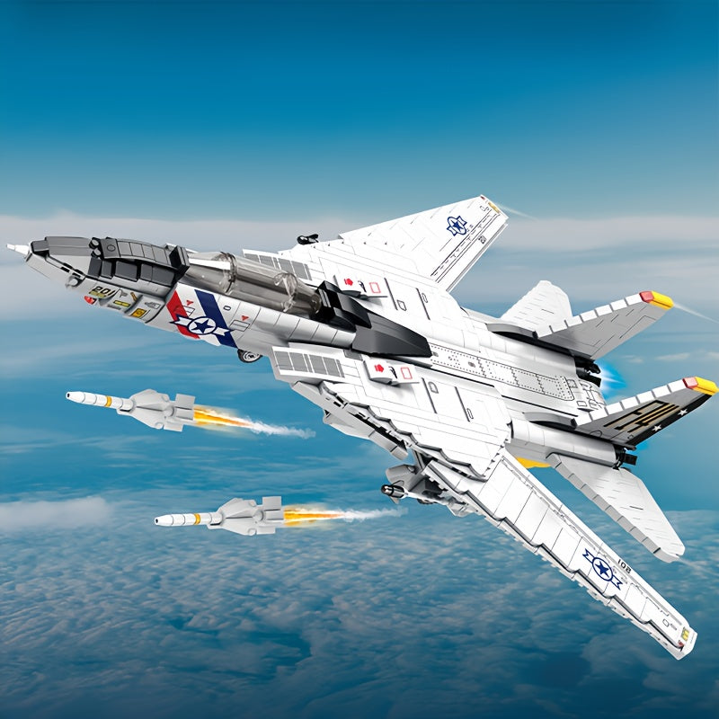1600+ pi¨¨ces Blocs de Construction Grand Avion Chasseur, Mod¨¨le 3D ¨¤ Assembler, Jouet Empilable en ABS Haut de Gamme, Cadeau Id¨¦al pour No?l\u002FHalloween\u002FAnniversaire