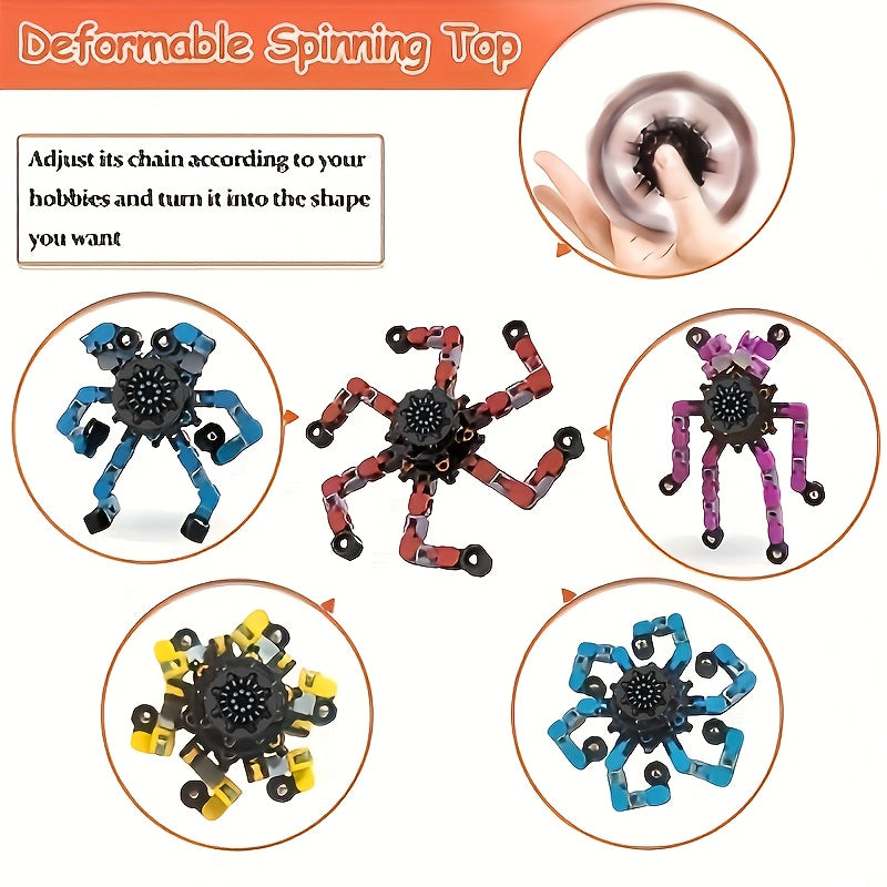 12pcs Jouets Sensoriels Fidget Spinner - Tournevis M¨¦canique Transformable en Spirale, Jouet de Main Relaxant Cr¨¦atif, Jouets Gyroscopiques pour le Bout des Doigts, Mat¨¦riau en Plastique, Pas d'¨¦lectricit¨¦ N¨¦cessaire, Jouets Fidget