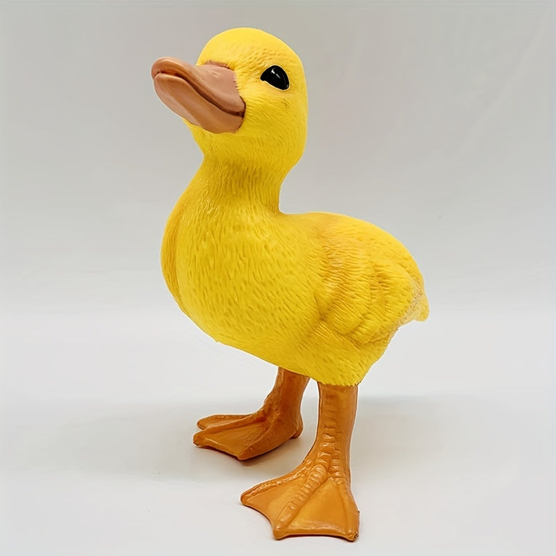 Simulation Animal Toy: Mod¨¨le de canard jaune, d¨¦coration de bureau pour ordinateur, cadeaux de f¨ºte pour amis, No?l, cadeaux de Thanksgiving, couleur m¨¦lang¨¦e, principal mat¨¦riau: PVC