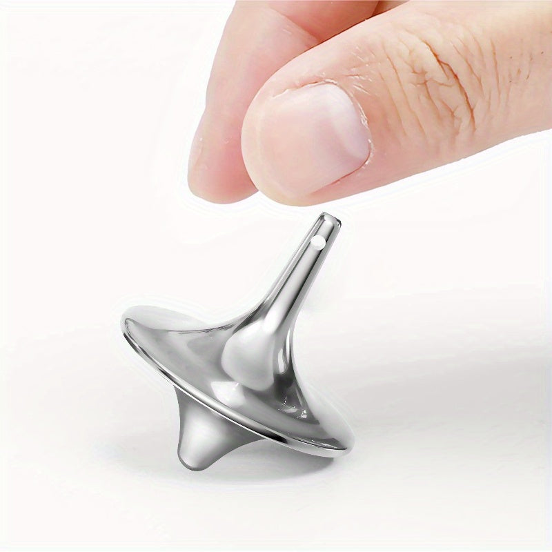 2pcs Toupies M¨¦talliques Minimalistes - Sans R¨¦sistance, Jouet Fidget Compact Portable pour Cadeaux d'Halloween et No?l, D¨¦coration de Bureau & Relaxation, Spinner Moderne, Finition M¨¦tallis¨¦e ¨¦l¨¦gante