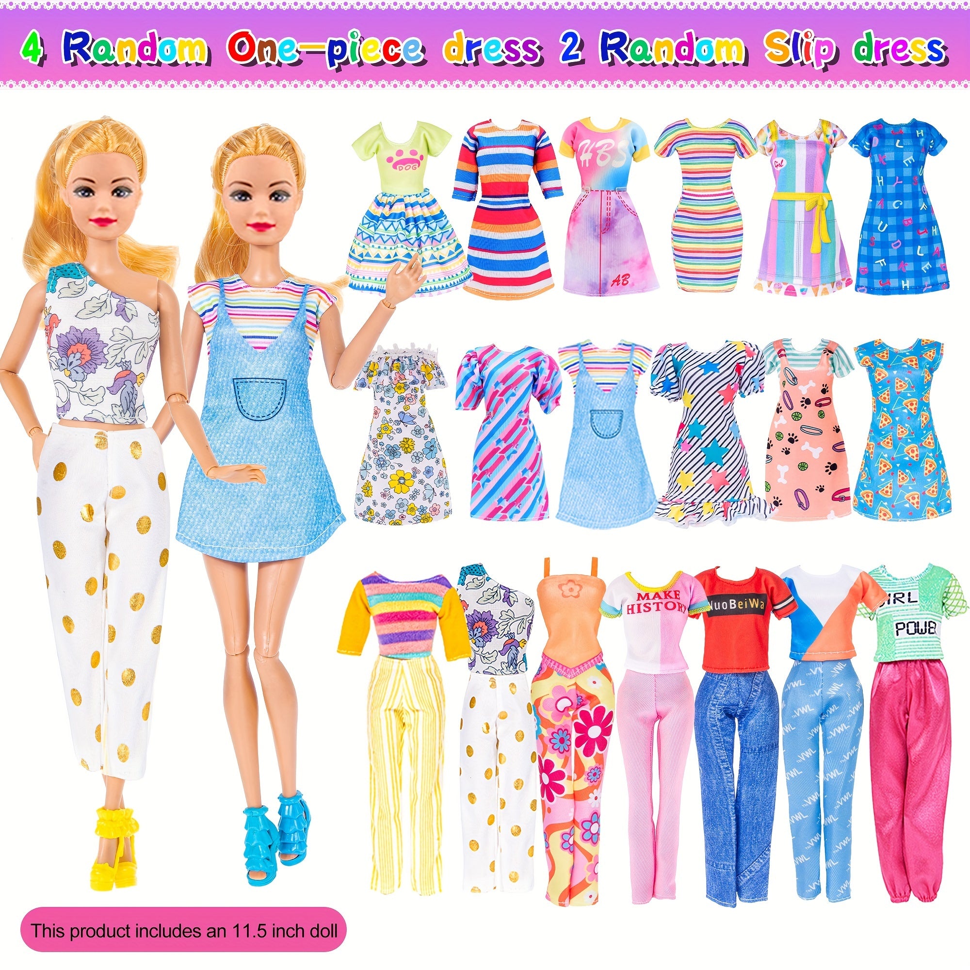 91 pi¨¨ces de mode pour poup¨¦e de 11.5 pouces avec accessoires et placard, robes de princesse, robes ¨¤ la mode, tenues, maillots de bain, chaussures, cintres, jouets d'habillage de poup¨¦e pour filles enfants tout-petits cadeaux de jouets