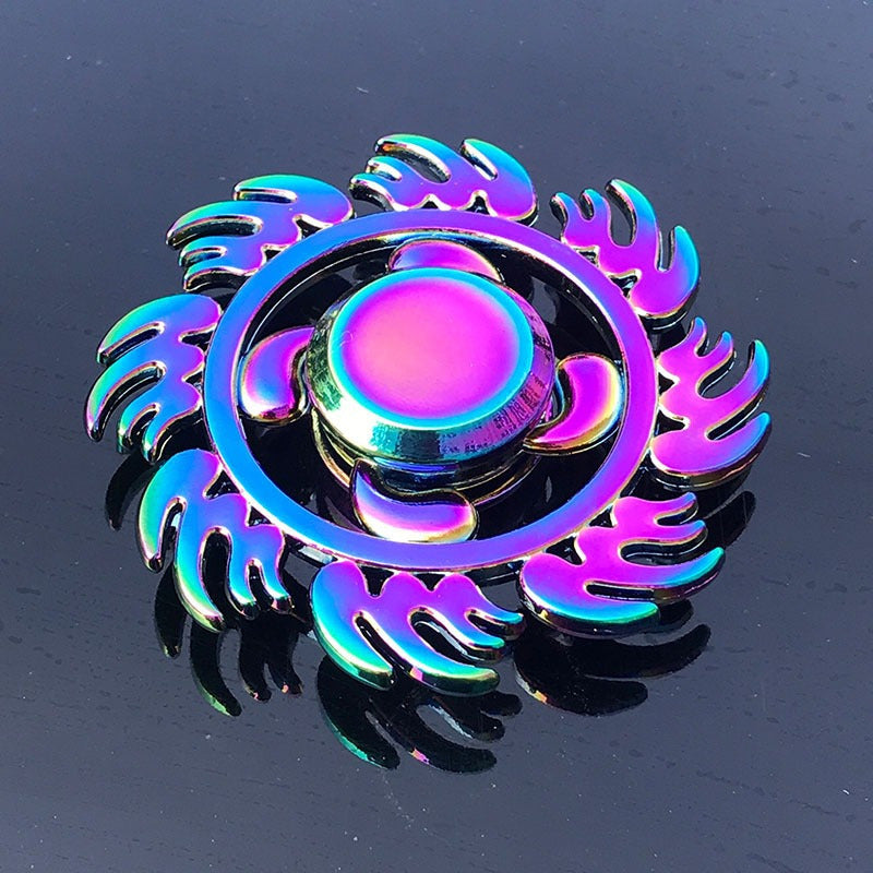 Vibrant Metal Fidget Spinner - Gyroscope en alliage color¨¦ avec des motifs complexes, id¨¦al pour soulager le stress et les cadeaux de f¨ºte, jouet de fidget de f¨ºte | Vibrant Fidget Spinner | Jouet de fidget durable, cadeaux de fidget spinner