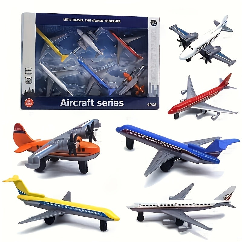 Ensemble de Mod¨¨les d'Avions de Combat et Passagers en Alliage Coul¨¦ sous Pression - Jouet Collectionnable en M¨¦tal et Plastique pour D¨¦coration Maison, Id¨¦al pour No?l, Paques et Cadeaux d'Anniversaire