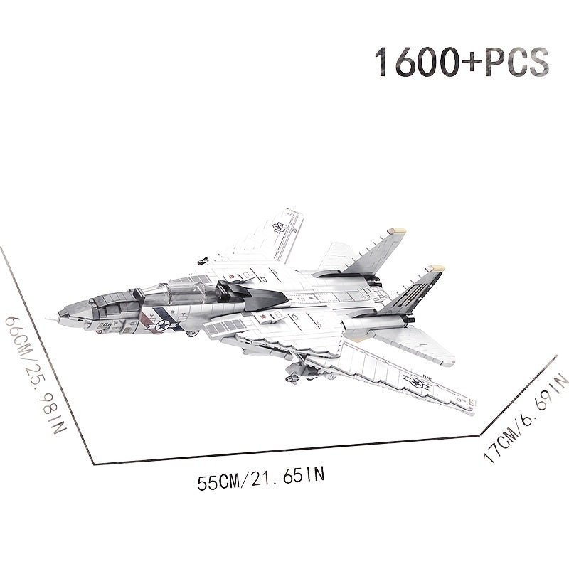 1600+ pi¨¨ces Blocs de Construction Grand Avion Chasseur, Mod¨¨le 3D ¨¤ Assembler, Jouet Empilable en ABS Haut de Gamme, Cadeau Id¨¦al pour No?l\u002FHalloween\u002FAnniversaire