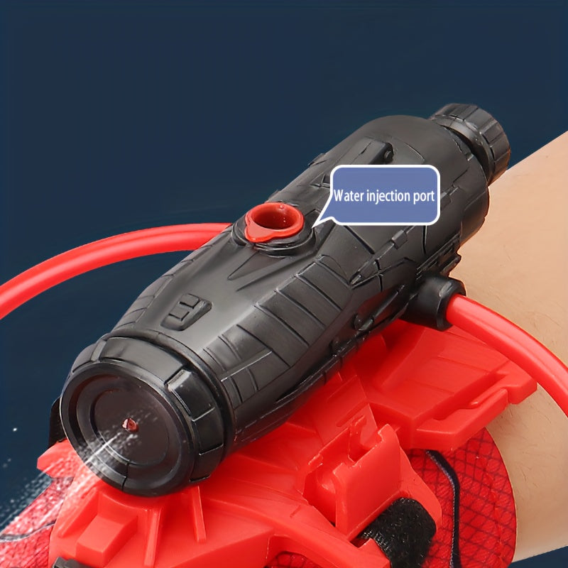 Ensemble de pistolets ¨¤ eau de super-h¨¦ros - Gants rouges et pistolet ¨¤ eau, id¨¦al pour la piscine, la plage et les combats d'eau en plein air, jouet aquatique amusant | Design amusant | Plastique durable