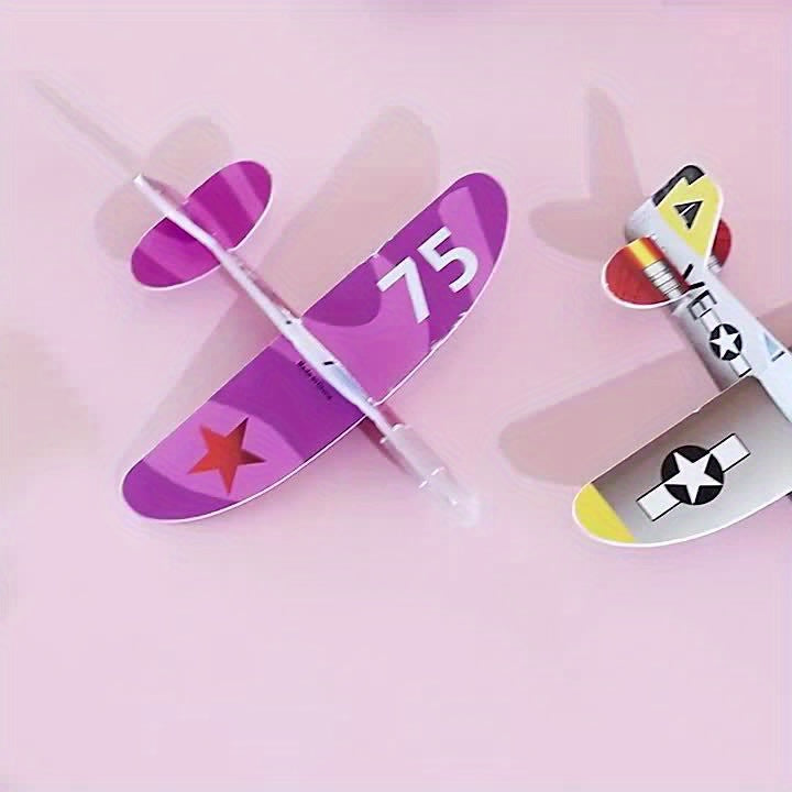30pcs Mini Avions Planeurs en Mousse, Jouets de Puzzle DIY ¨¤ Lancer ¨¤ la Main, Cadeaux de F¨ºte de Mod¨¨le d'Aviation, Cadeaux de Paques - Couleurs M¨¦lang¨¦es, Jouet Avion