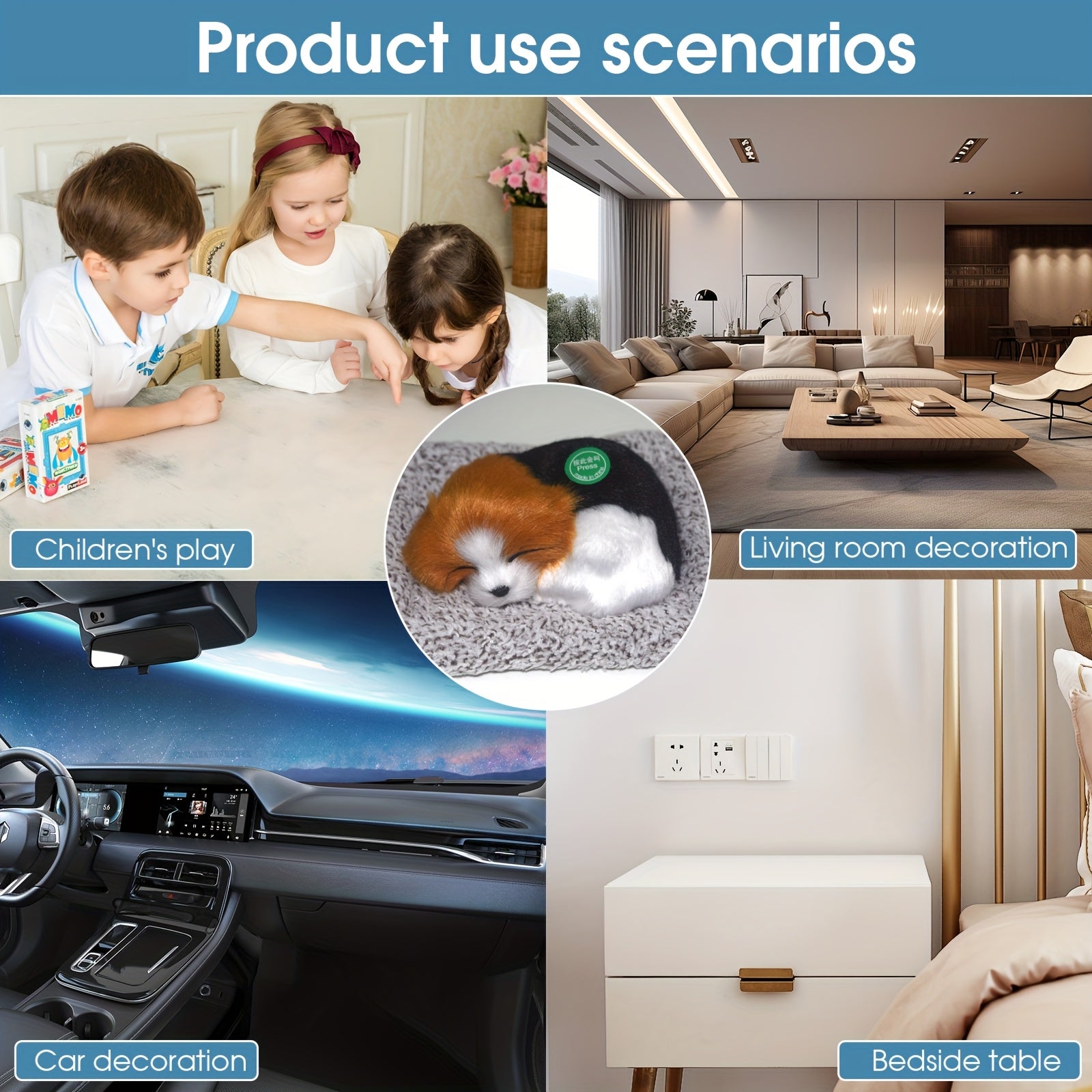 Chiot qui aboie quand on le presse, jouets pour chiens, jouets pour chiots, d¨¦coration d'int¨¦rieur, artisanat en peluche, d¨¦coration de voiture, cadeau pour petite amie, cadeau de f¨ºte