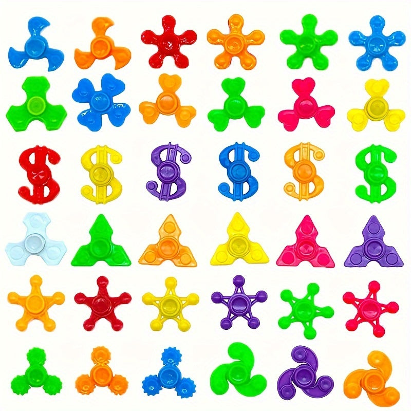 Pack de 24 pi¨¨ces de Fidget Spinners Amusants pour Cadeaux de F¨ºte - Parfaits pour les Jeunes, en Plastique Durable, Id¨¦als pour R¨¦compenses en Classe, Cadeaux de F¨ºte, Anniversaires