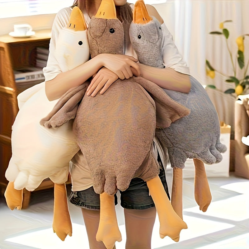 1pc Jouet en peluche de canard doux pour chiens, motif de dessin anim¨¦, polyester, stimule l'¨¦nergie, recommand¨¦ pour les races de taille moyenne, convient aux grands, moyens et petits animaux, jouet pour chien