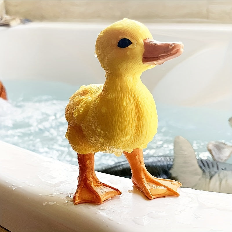 Simulation Animal Toy: Mod¨¨le de canard jaune, d¨¦coration de bureau pour ordinateur, cadeaux de f¨ºte pour amis, No?l, cadeaux de Thanksgiving, couleur m¨¦lang¨¦e, principal mat¨¦riau: PVC