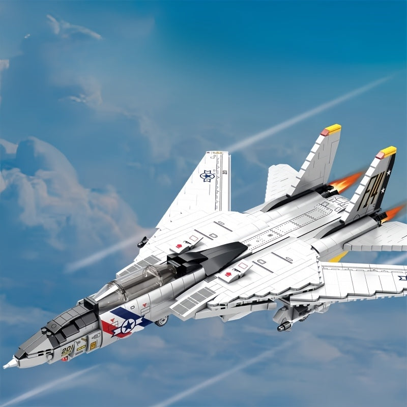 1600+ pi¨¨ces Blocs de Construction Grand Avion Chasseur, Mod¨¨le 3D ¨¤ Assembler, Jouet Empilable en ABS Haut de Gamme, Cadeau Id¨¦al pour No?l\u002FHalloween\u002FAnniversaire