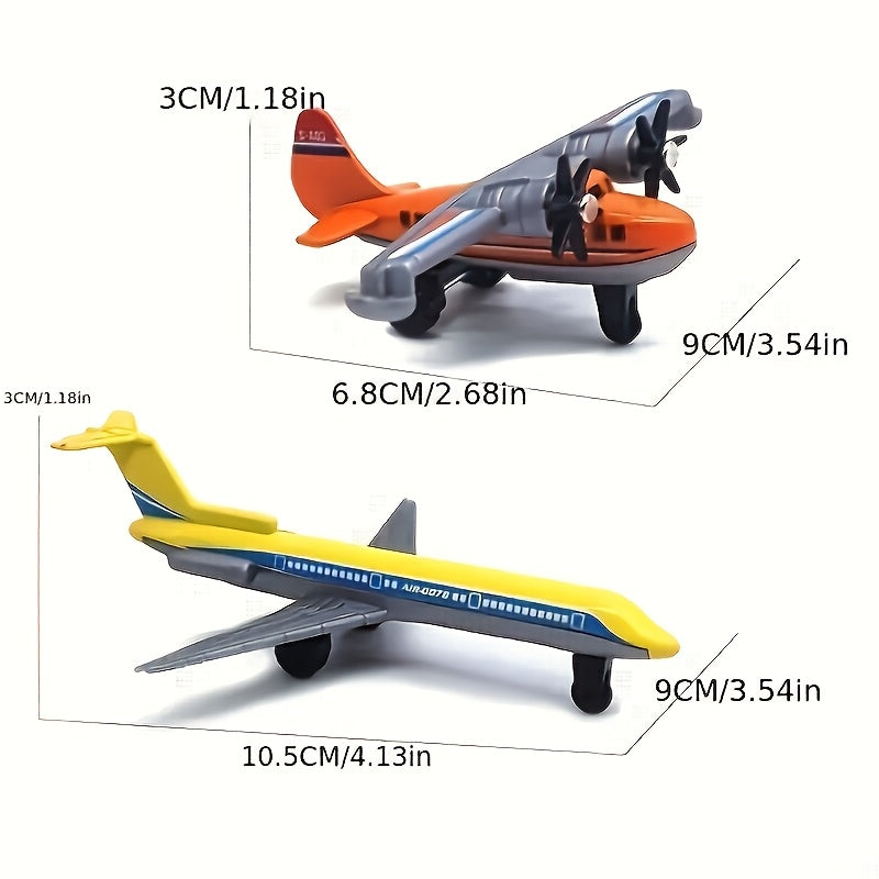 Ensemble de Mod¨¨les d'Avions de Combat et Passagers en Alliage Coul¨¦ sous Pression - Jouet Collectionnable en M¨¦tal et Plastique pour D¨¦coration Maison, Id¨¦al pour No?l, Paques et Cadeaux d'Anniversaire