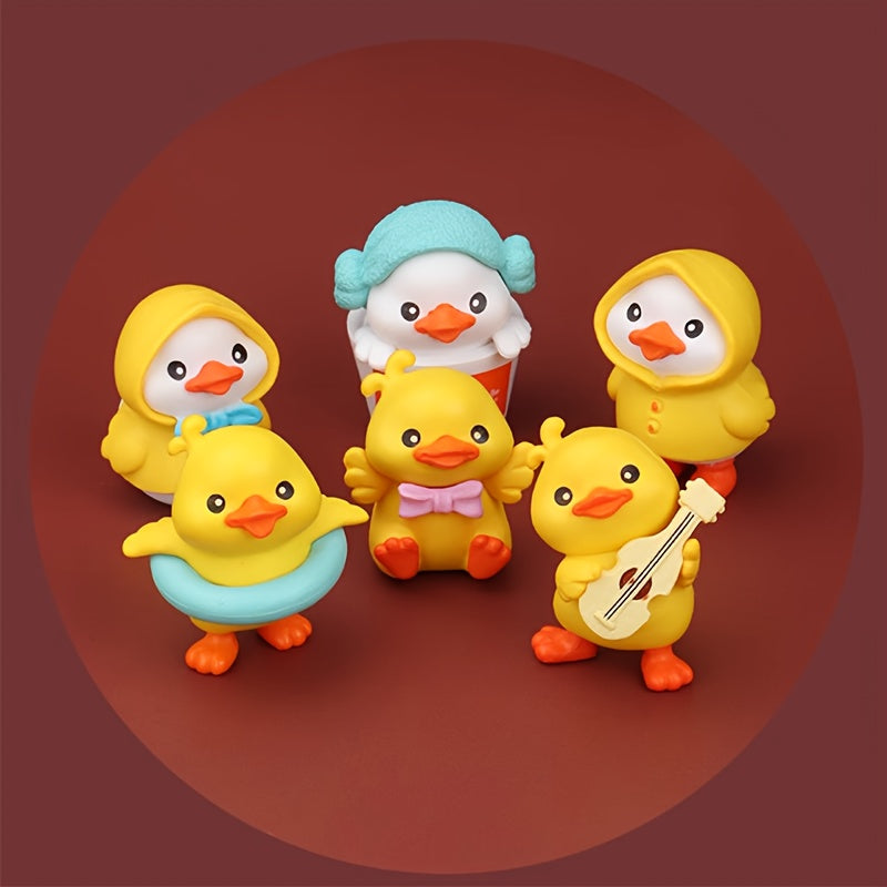 Adorable Petit Canard Jaune Figurine de Canard de Dessin Anim¨¦ en Sac Aveugle, Mod¨¨le Animal, Poup¨¦e de Simulation, Cadeau Mini