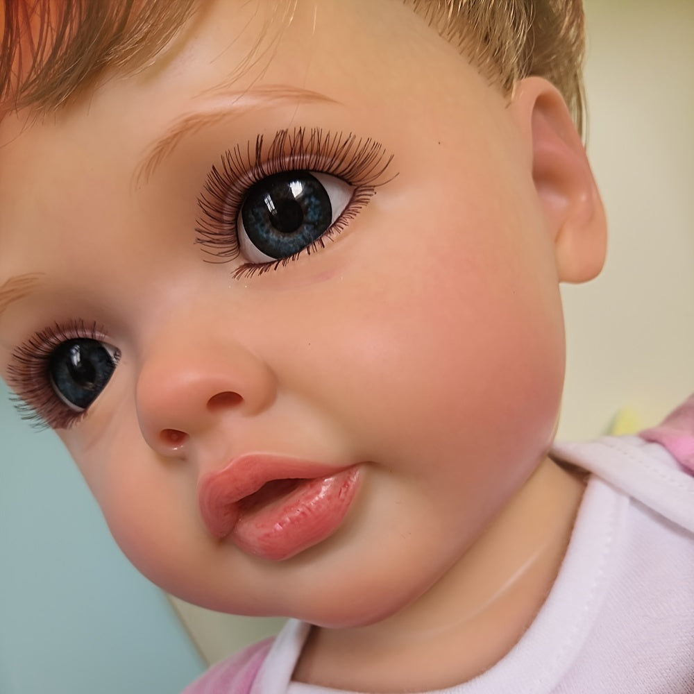 1pc Poup¨¦e Reborn R¨¦aliste de 22 Pouces en Vinyle Complet, Jeune Fille R¨¦aliste avec Veines Visibles, Jouet Baignable Cadeau pour Jeunes de 3 Ans et Plus, Objet de Collection