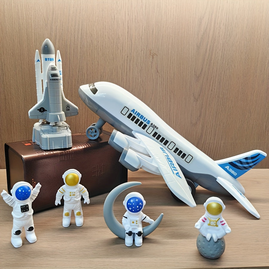Grand Avion Passager Blanc Lanceur de Fus¨¦e Spatial Mod¨¨le d'Astronaute Navette Spatiale Figurine Jouet pour Gar?ons Collection de Mod¨¨les Cadeau d'Anniversaire Halloween No?l