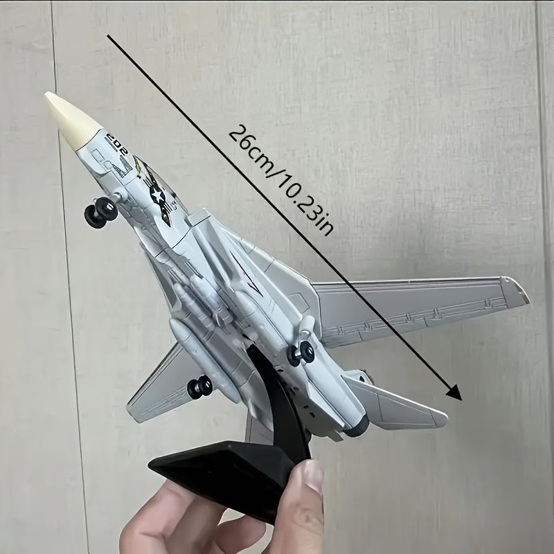 Mod¨¨le de Chasseur F-14 - Mod¨¨le d'Avion D¨¦tail¨¦ avec Support, Id¨¦al pour les Passionn¨¦s Militaires & Cadeau Parfait, Kit de Construction Avion Militaire | Mod¨¨le R¨¦aliste d'A¨¦ronef | Kit de Mod¨¦lisme A¨¦rien