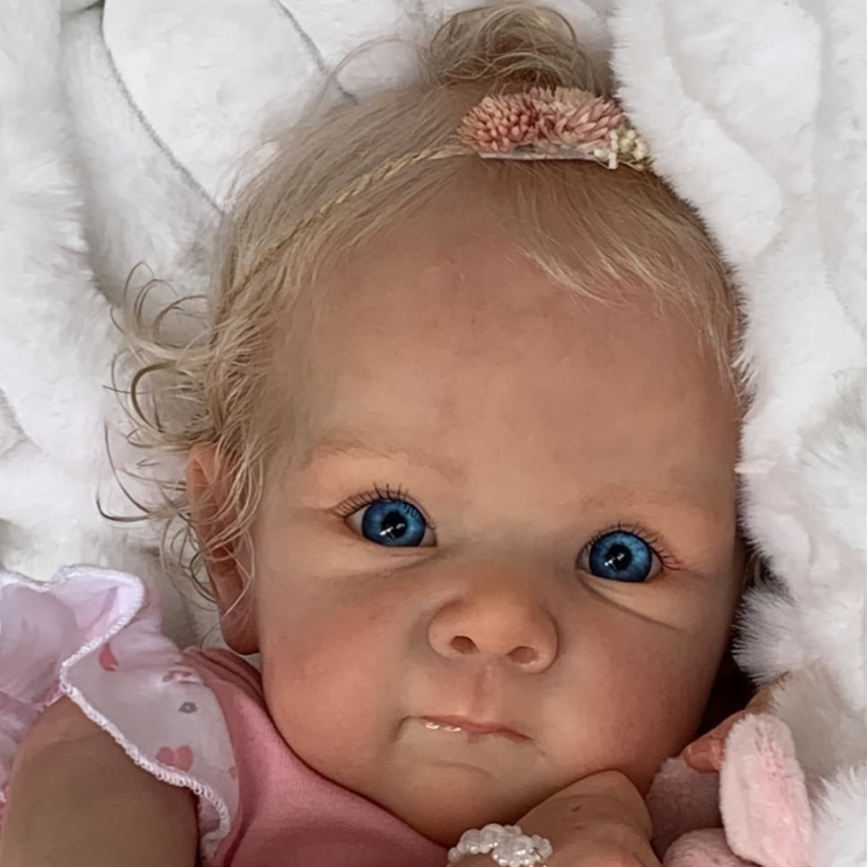 Poup¨¦es Reborn de 16 pouces 42cm finies qui ressemblent ¨¤ des b¨¦b¨¦s r¨¦els, faites ¨¤ la main, r¨¦aliste, nouvelle poup¨¦e b¨¦b¨¦ fille, jouet pour l'age de 3+, id¨¦al pour un cadeau d'anniversaire