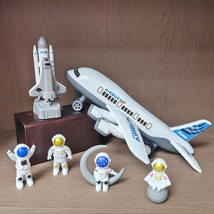 Grand Avion Passager Blanc Lanceur de Fus¨¦e Spatial Mod¨¨le d'Astronaute Navette Spatiale Figurine Jouet pour Gar?ons Collection de Mod¨¨les Cadeau d'Anniversaire Halloween No?l