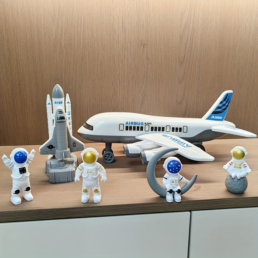 Grand Avion Passager Blanc Lanceur de Fus¨¦e Spatial Mod¨¨le d'Astronaute Navette Spatiale Figurine Jouet pour Gar?ons Collection de Mod¨¨les Cadeau d'Anniversaire Halloween No?l
