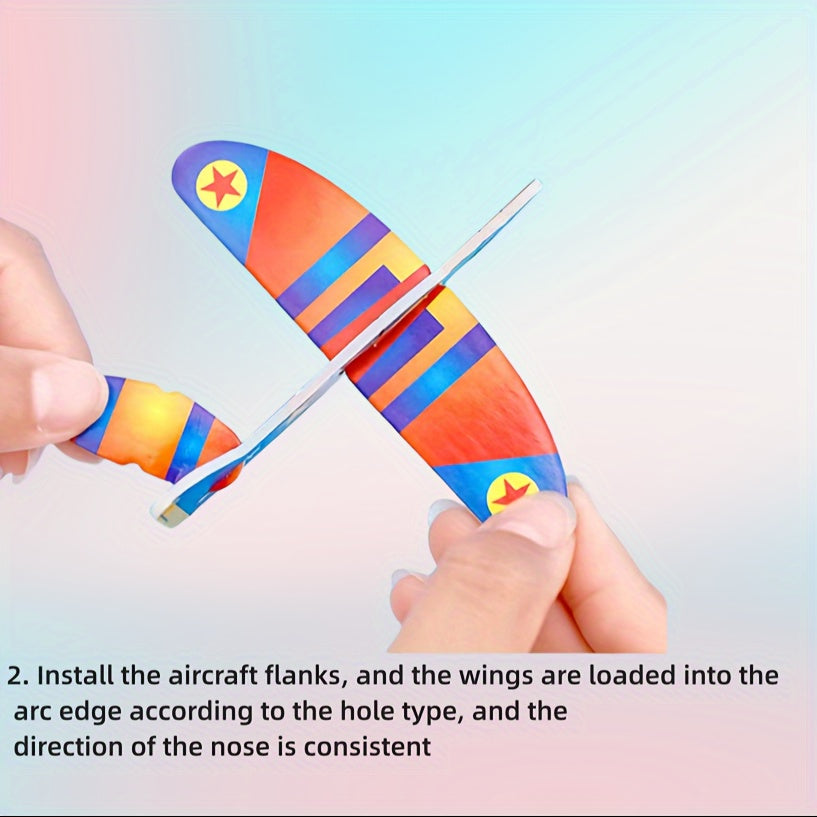 30pcs Mini Avions Planeurs en Mousse, Jouets de Puzzle DIY ¨¤ Lancer ¨¤ la Main, Cadeaux de F¨ºte de Mod¨¨le d'Aviation, Cadeaux de Paques - Couleurs M¨¦lang¨¦es, Jouet Avion