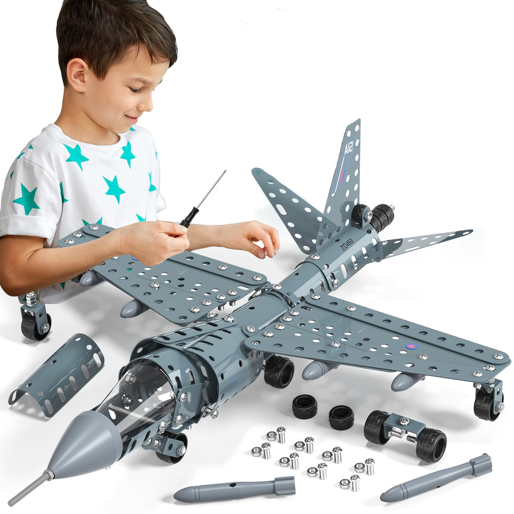 Mod¨¨le d'avion en m¨¦tal ¨¤ assembler - Mat¨¦riau m¨¦tallique r¨¦sistant ¨¤ la rouille, robuste et durable - Pour enfants de 6 ¨¤ 14 ans - Id¨¦al pour No?l, Saint-Valentin, Paques, Nouvel An chinois et anniversaires