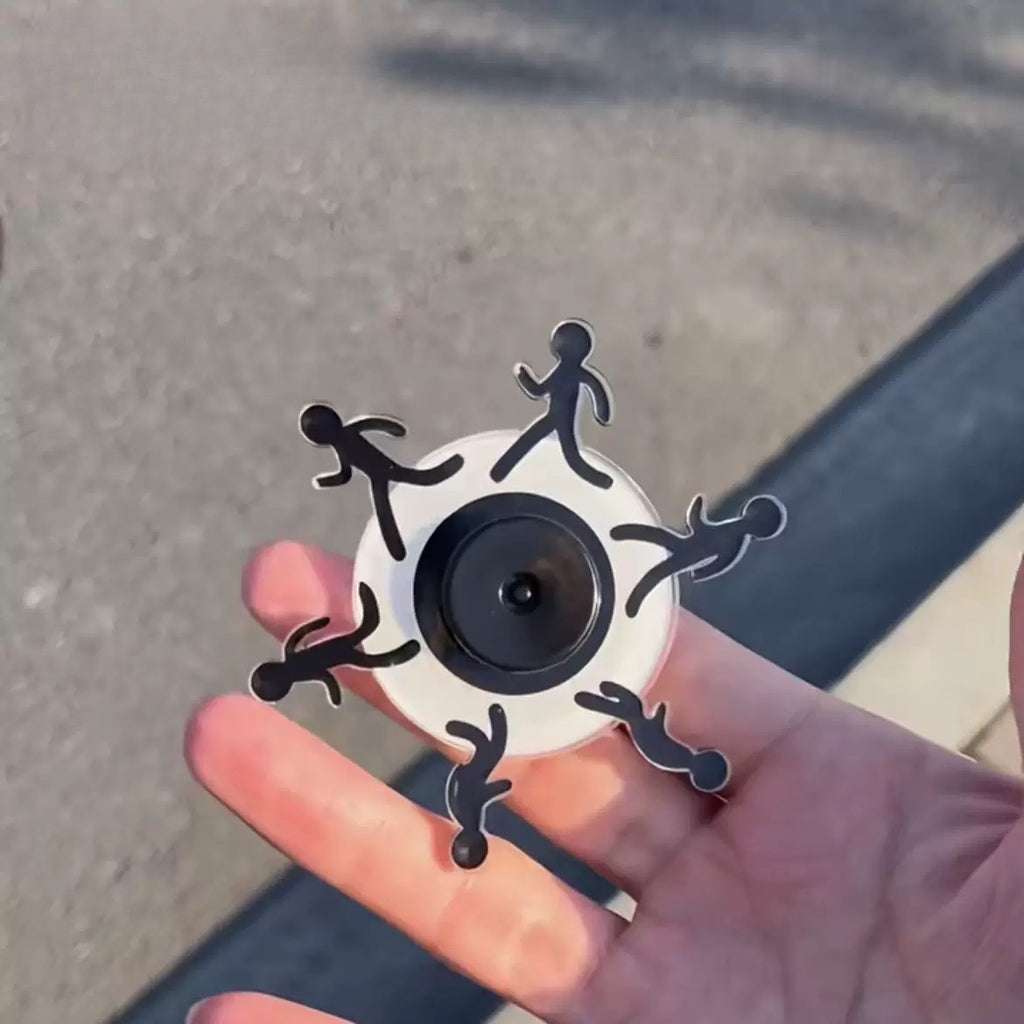 1pc Fidget Spinner en Forme de Personne Courante - Noir & Blanc, Plastique, Pas Besoin de , Id¨¦al pour Adultes et Cadeaux de F¨ºte, M¨¦canisme de Rotation Douce | Cadeaux Fidget Spinner