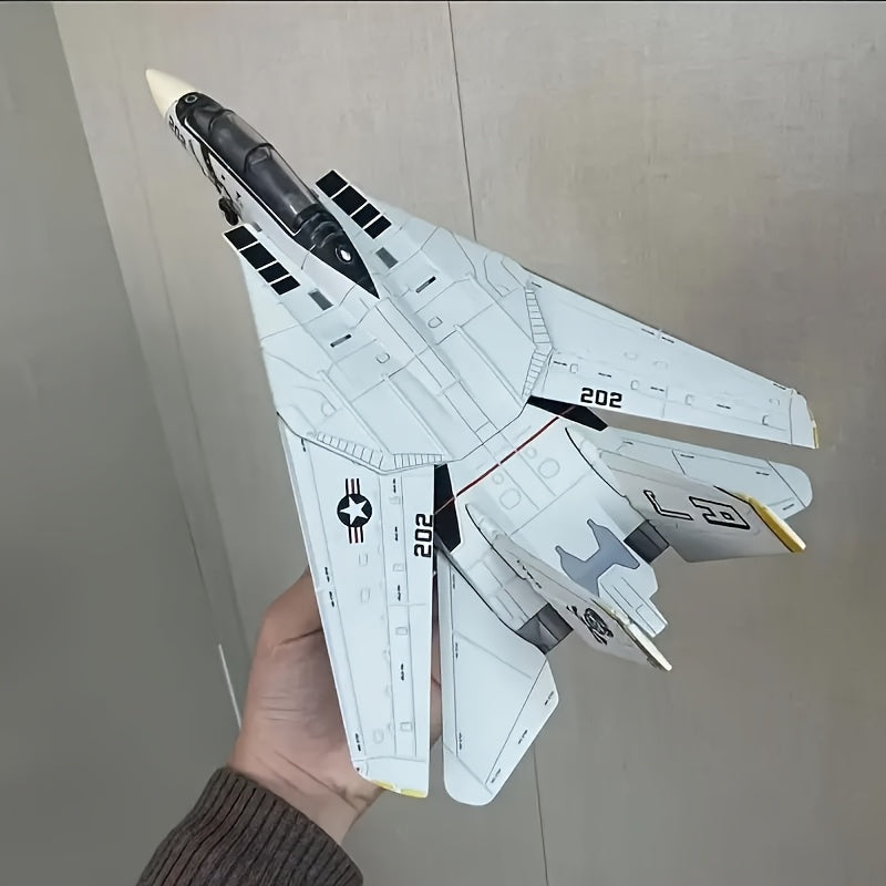 Mod¨¨le de Chasseur F-14 - Mod¨¨le d'Avion D¨¦tail¨¦ avec Support, Id¨¦al pour les Passionn¨¦s Militaires & Cadeau Parfait, Kit de Construction Avion Militaire | Mod¨¨le R¨¦aliste d'A¨¦ronef | Kit de Mod¨¦lisme A¨¦rien