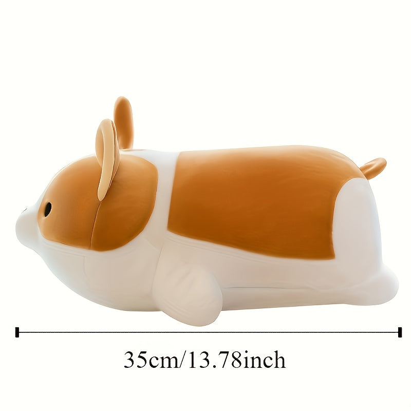 Peluche Corgi Douillette - Oreiller de Sommeil en Tricot Doux pour Chiot, Cadeau d'Anniversaire Parfait pour les Jeunes