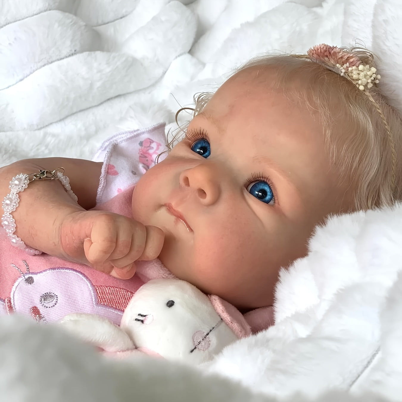 Poup¨¦es Reborn de 16 pouces 42cm finies qui ressemblent ¨¤ des b¨¦b¨¦s r¨¦els, faites ¨¤ la main, r¨¦aliste, nouvelle poup¨¦e b¨¦b¨¦ fille, jouet pour l'age de 3+, id¨¦al pour un cadeau d'anniversaire