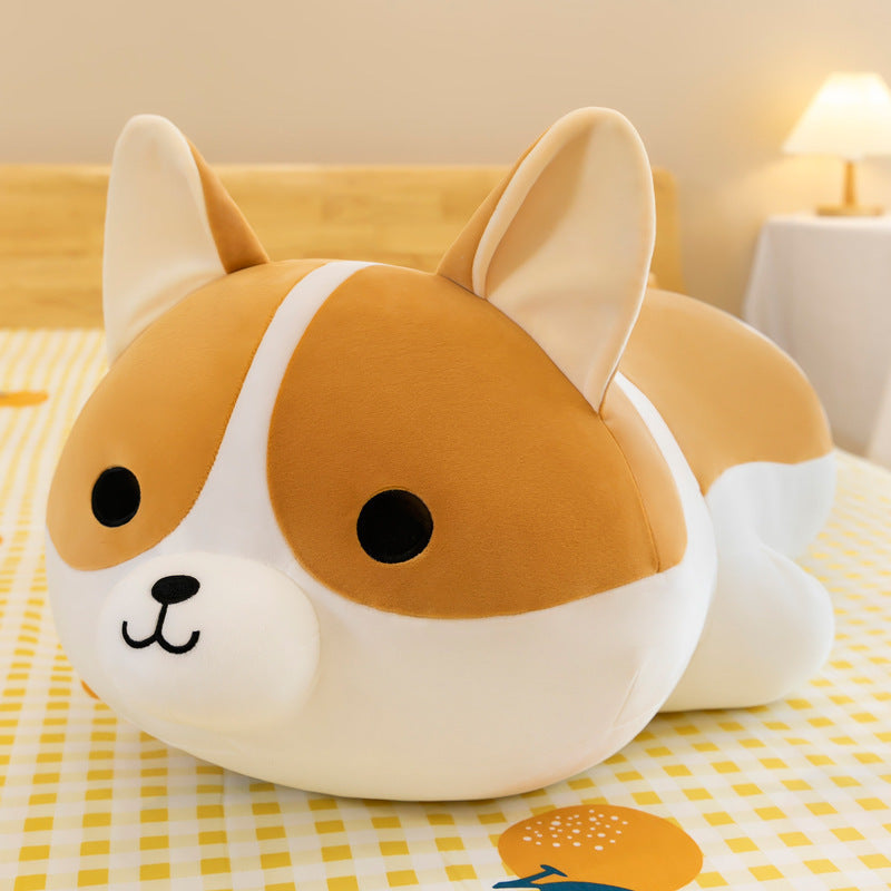 Peluche Corgi Douillette - Oreiller de Sommeil en Tricot Doux pour Chiot, Cadeau d'Anniversaire Parfait pour les Jeunes